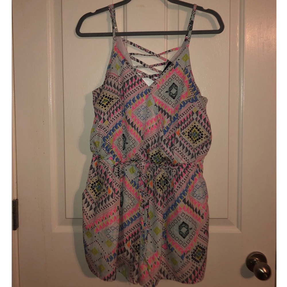 Geometric patterned romper